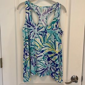 Lilly Pulitzer Monterey Tank, Poolside Blue Stay Cool, size small